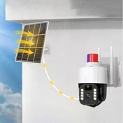 Resim Güneş Enerjili Alarmlı Çakarlı Dış Mekan Güvenlik Kamerası 