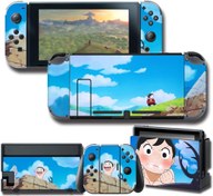 Resim GilGames Protector Wrap Skin Decal for Nintendo Switch, Faceplate Stickers Full Set Protective Anime Console Joy-Con Dock 