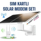 Resim Solar Enerjili 4g Dış Mekan Wıfı Router Modem Seti Sim Kart İle Kullanım-116139 