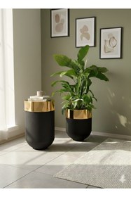 Resim filori dizayn Darbuka Gold - Siyah Saksı ve Sehpa 