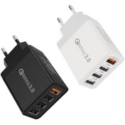 Resim Avrupa Fişi 4'ü 1 Arada Şarj Cihazı, 33W 4 Portlu USB Güç Kaynağı, Çoklu Hızlı Şarj C-Type Şarj Cihazları, Çoklu Fiş Hızlı Şarj Cihazı, Seyahat veya Ofis Güç Kaynağı, 100V-240V, Avrupa Standart Fiş ile, for iPhone 16 15 14 13 12 11 Pro Max Plus, for Samsung, for Galaxy, for iPad için uygun 