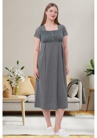 Resim Mecit Pijama Mecit 6057 Füme Hamile Lohusa Gecelik 