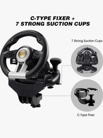 Resim CRK TECH Pxn V3 Pro Direksiyon Seti Ps4 Ps3 Xbox Vites Pedal Uyumlu Oyuncu Direksiyonu 