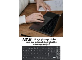 Resim Mn6 MTRQ Türkçe Q Klavye Sticker/Silinmez-Laptop Pc Uymlu-100 Adet/Türkçe Q Sticker 