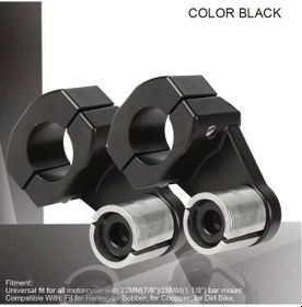 Resim Xuweiwei Black 22mm & 28mm Motorcycle Handlebar Riser Mount Ayarlanabilir Clamp 2.2cm 2.8cm Tüm Motorlar İçin Güvenli 