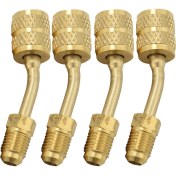 Resim Skyeyyt 4 Paket R410A Adaptör Şarjı Vakum Port Adaptör Pirinç Dönüştürücü Yüksük ile 5/16 Inç Sae Dişi Hızlı Kuplörler 1/4 Inç Sae Mını Split System Için Erkek Parlamacılar (Yurt Dışından) 