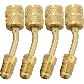 Resim Skyeyyt 4 Paket R410A Adaptör Şarjı Vakum Port Adaptör Pirinç Dönüştürücü Yüksük ile 5/16 Inç Sae Dişi Hızlı Kuplörler 1/4 Inç Sae Mını Split System Için Erkek Parlamacılar (Yurt Dışından) 