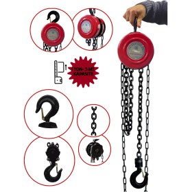 Resim Özgürce Daflong Serisi Çift Işıl Işlem Görmüş Çelik 1 Ton 3 Metre Zincirli Caraskal 