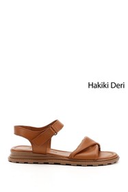 Resim Gönderi(r) Kadın Taba Antik Cırt Bantlı Hakiki Deri Sandalet 