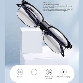 Resim Erkekler Için Akıllı Gözlük Kadınlar, Bluetooth Touch Control AI Çeviri Gözlükleri 150 Dili Destekler, Mikrofonlu Çok Fonksiyonlu Dil Çevirmen, Sesli Asistan 