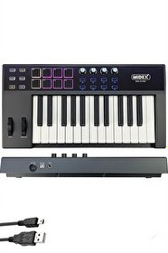 Resim Midex Midi-25 Pro Midi Klavye 25 Tuşlu Midi Keyboard 8 Pad 