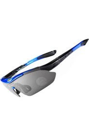 Resim Schulzz Rockbros Polarize %100 Uv Korumalı Mavi 5 Lensli Bisiklet Spor Dağ Kayak Gözlüğü 