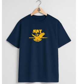 Resim Oversize Sat - Sualtı Taaruz Komandosu Göğüs Ve Sırt Tasarımlı Unisex T-shirt Lacivert 