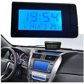 Resim Cbtx Ct66 Araba Lcd Dijital Saat Ve Sıcaklık 2'si 1 Arada Otomatik İzle Termometre Araba Süsleri Elektronik Saat 