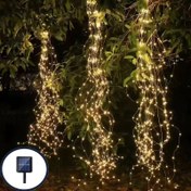 Resim Yurt, Veranda, Parti, İç Mekan, Düğün, Bahçe ve Tatil Süslemeleri için 8 Yanıp Sönen Modlu Güneş Enerjili LED Şelale Işıklı Ateşböceği Peri Işıkları 