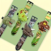 Resim Gençler için 3D Dinozor Yansıtma Saati - Sevimli Yeşil Dijital Ekran TPU Kayışlı, Pille Çalışan, T-Rex & Stegosaurus Dahil 24 Desen - Erkek & Kız Çocukları İçin İdeal, Mükemmel Doğum Günü veya Tatil Hediyesi, Dinozor Oyuncakları 