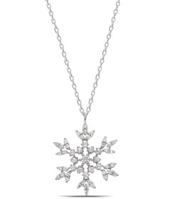Resim Kadın Kar Tanesi 925 Ayar Gümüş Kolye 