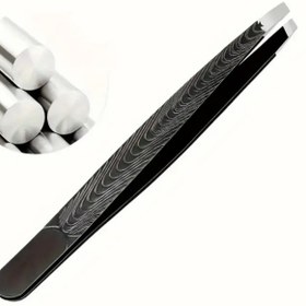 Resim NaturalCharm Profesyonel Paslanmaz Çelik Kaş Cımbızı, Siyah Hipoalerjenik Hassas Kıl Alma Kaş Şekillendirme Aracı 