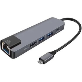 Resim Usb 3.1 Type C To Hdmı 2Xusb 3.0 Gigabit Ethernet Çevirici Dönüşt (515711294) 