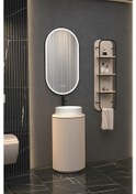 Resim Lotus 42 Cm Beyaz Lavabolu Banyo Dolabi - Vizon (Raf Modül Dahil) Çok Renkli 
