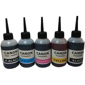 Resim Canon Mg8150 Mg8170 Mg8220 Uyumlu Kolay Dolan Kartuş+5x100ml Mürekkep 5 Renk Dolu 