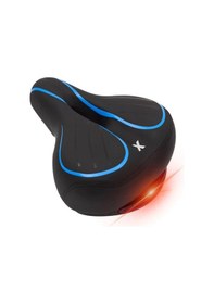 Resim Forte Gt 1838 Işıklı Bisiklet Selesi 290mm 220 Geniş Yaylı Deri Koltuk Siyah Kırmızı 