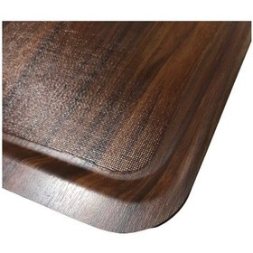 Resim Ahşap Desenli Kaymaz Yüzey Ceviz Lamine Servis Tepsisi 37X53 CM 