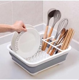 Resim Cosargroup Katlanır Silikon Bulaşık Sepeti Bulaşıklık Tabaklık Akardiyon 