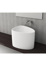 Resim Bocchi Etna Tezgah Üstü Monoblok Lavabo Mat Beyaz 1162-002-0125 