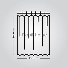 Resim Tropik Home Duş Perdesi Çift Kanat 2x120x200cm Papatya Desenli Çiçekli Banyo Perdesi 16 Adet C Halka Hediyeli 