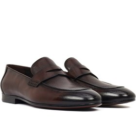 Resim Derimod Black Erkek Kahverengi Deri Klasik Loafer - Kahverengi / 4 