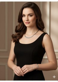 Resim Zirkon Kaplamalı Gümüş Set Beyaz 