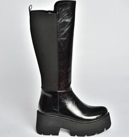 Resim fox SHOES R820060709 Kalın Tabanlı Arkası Lastik Detaylı Kadın Çizme 