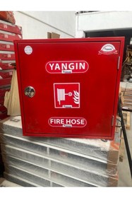 Resim ünalgrup Yangın Dolabı 1''30mt Kauçuk Hortumlu 1'' Vanalı Saç Kapaklı 70x70x23 Tüp Bölmesiz 