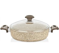 Resim Falez Creamy 24 Cm Kısa Granit Tencere Krem Rengi 
