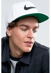 Resim Nike Sportswear Pro Swoosh Snapback Cap Hat Unisex Şapka Beyaz Beyaz 