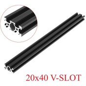 Resim 20X40 V Slot Siyah Sigma Profil (6 Kanal) 494397863 