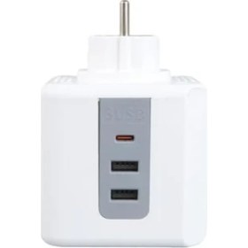 Resim Vea Akıllı 3’lü Priz, 2 USB + 1 Type-C Hızlı Şarj Girişli, 2500W 10A Güç Kapasiteli, Termal ve Çocuk Korumalı Güvenli Enerji Dağıtım Ünitesi, Akıllı Ic Teknolojili, Yüksek Kaliteli Termoplastik Gövde 