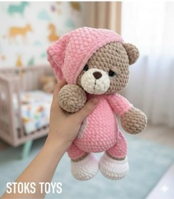 Resim Amigurumi Kadife Uyku Arkadaşı Ayı 
