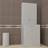 Resim BMdekor Çamaşır Makinesi Dolabı Poyraz Alt Üst Beyaz 