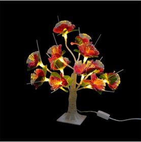 Resim hediyeconcepti 24LED Masa Lambası Gül Çiçek Ağacı USB Gece Işıkları Noel Dekorasyon Hediye Çocuk Odası Aydınlatma 