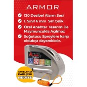 Resim Armor 606 Mva 6mm Paslanmaz Çelik Alarmlı Disk Kilidi Gri 