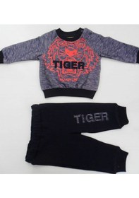 Resim Beyzababykids %100 Pamuk Tiger Nakışlı Erkek Bebek Pijama Takım Ikili Takım Çok Renkli 