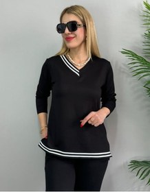 Resim Ge Ticaret Kadın Yeni Sezon Uzun Kollu Ribana Detay Ikili Takım Siyah 