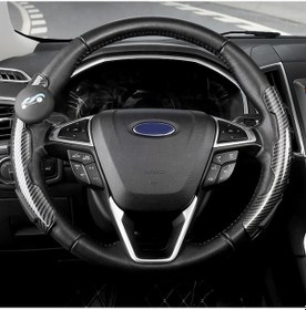 Resim Araba Evrensel Direksiyon Simidi Spinner Topuzu Yardımcı Booster Yardım Kontrol Kolu Carbon Fiber Black 1 Adet 