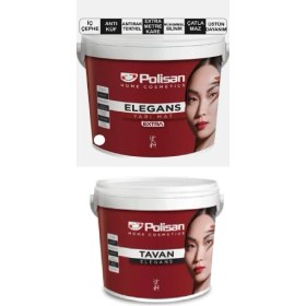 Resim 2,5lt / 3,5 kg Polisan Elegans Extra Duvar Boyası + 3,5 kg Polisan Elegans Extra Tavan Boyası 2 Li Anti Küf Anti Bakteriyel Boya Seti 