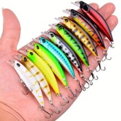 Resim 10 Adet Lazer Minnow Balıkçılık Yemleri: Yapay Sert Wobbler Yem ile Daha Fazla Balık Tutun! 
