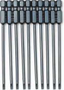 Resim Kosona S2 Çelikten Yapılmış 10'lu Paket, Manyetik, 10cm Uzunlukta, Dayanıklı Darbeli, Yüksek Torklu, Slotted Tornavida Ucu Sl3 