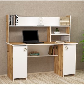 Resim Kalenderdekor1 Kalender Dekor Lucas-Twins 145 Cm Çalışma Masası Lc02 Beyaz - Meşe 