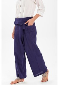 Resim Kadın Şile Bezi Thai Balıkçı Pantolon Mor Mor-mor Mor 